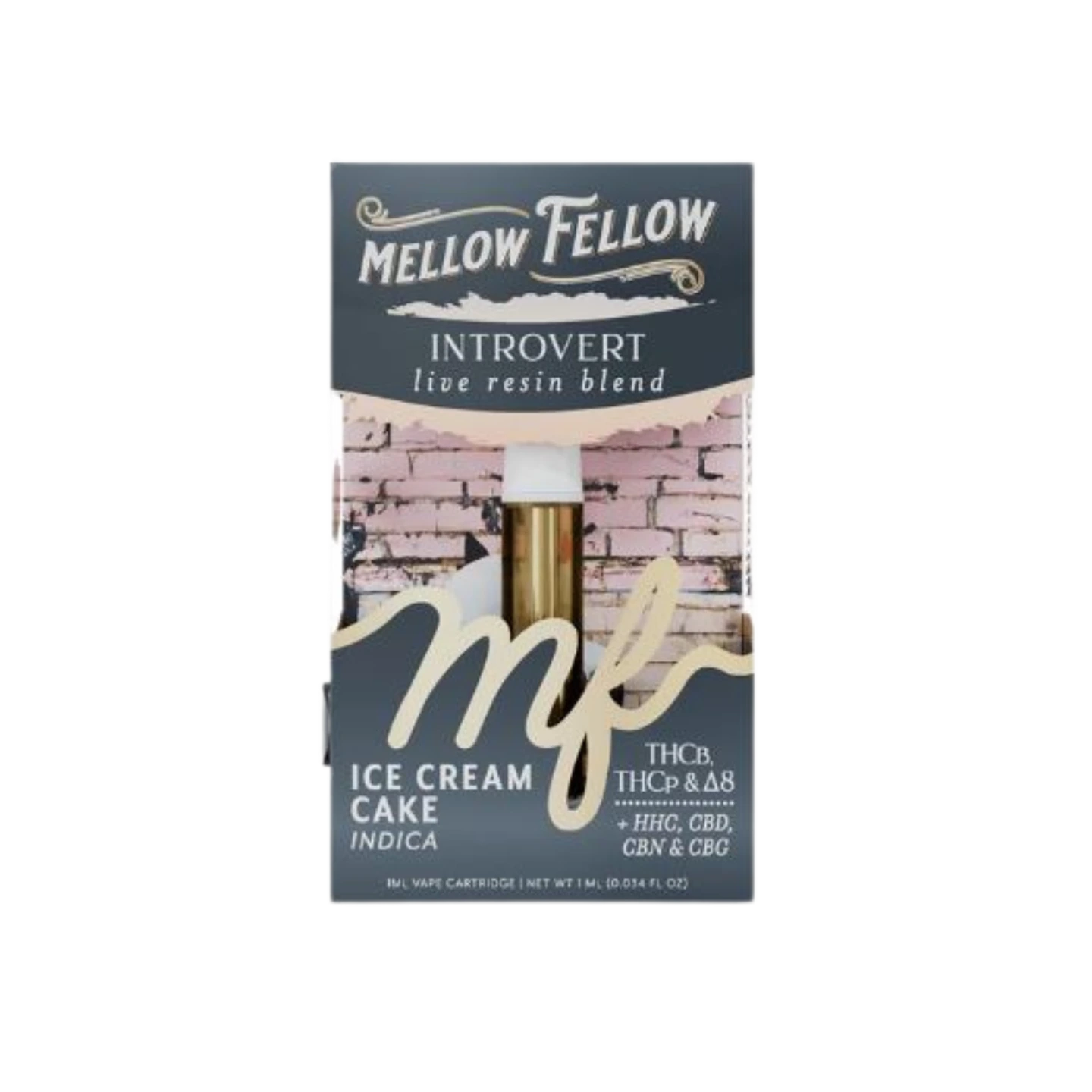 Mellow Fellow 1ml Live Resin Vape Cartridge - Ice Cream Cake (Indica)